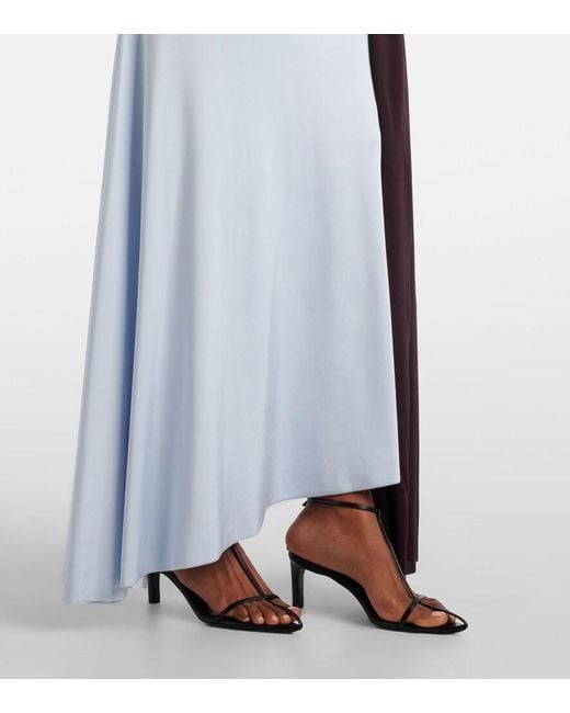 Victoria Beckham Blue Cutout Jersey Midi Dress