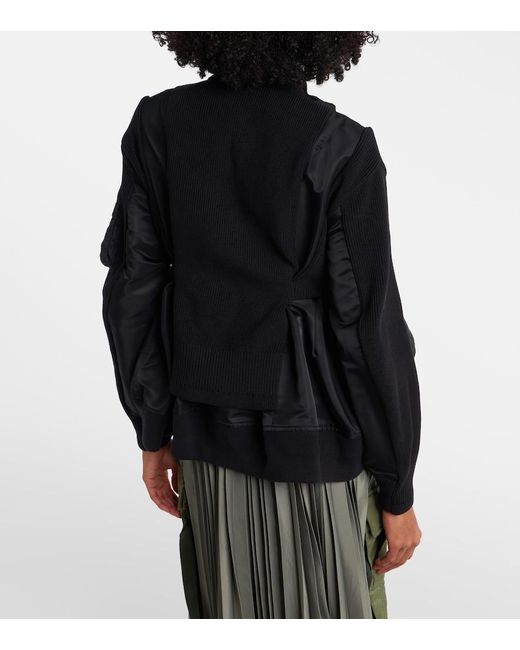 Sacai Black Paneled Blouson Jacket