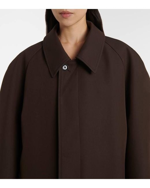 Lemaire Brown Wool And Cotton-Blend Coat