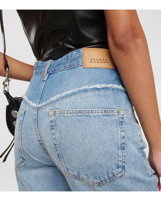 Isabel Marant Blue Noemie High-Waisted Denim Jeans