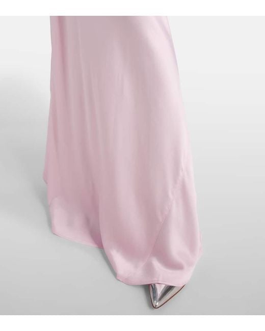 ROTATE BIRGER CHRISTENSEN Purple Bridal Satin Gown