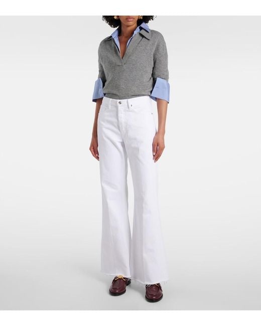 FRAME White The Lax Flared Jeans