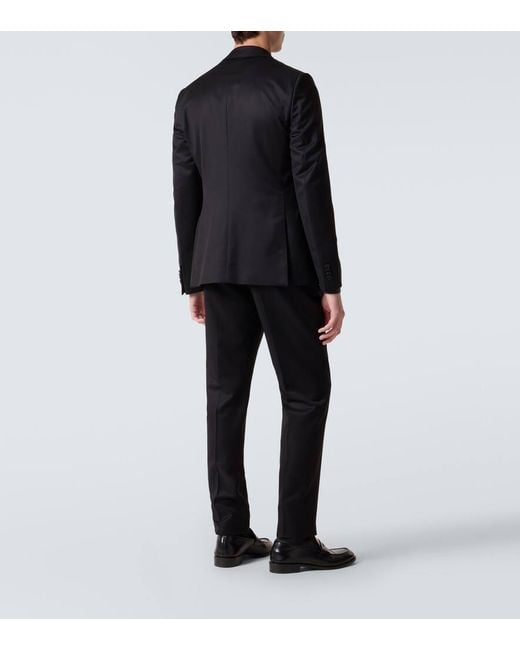 Zegna Black Wool And Mohair Suit for men