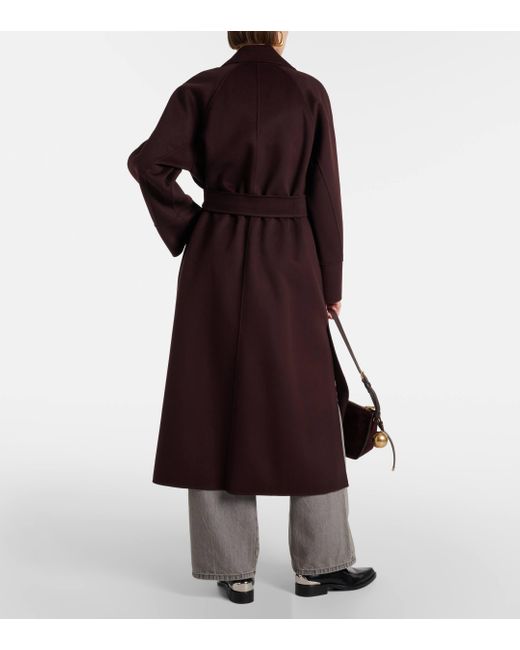 Max Mara Black Wool Wrap Coat