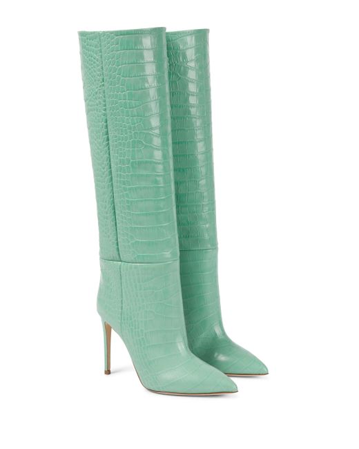 Botas altas de piel efecto coco Paris Texas de Cuero de color Verde | Lyst