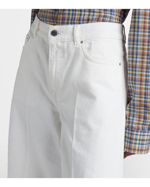 Totême White Denim Bermuda Shorts