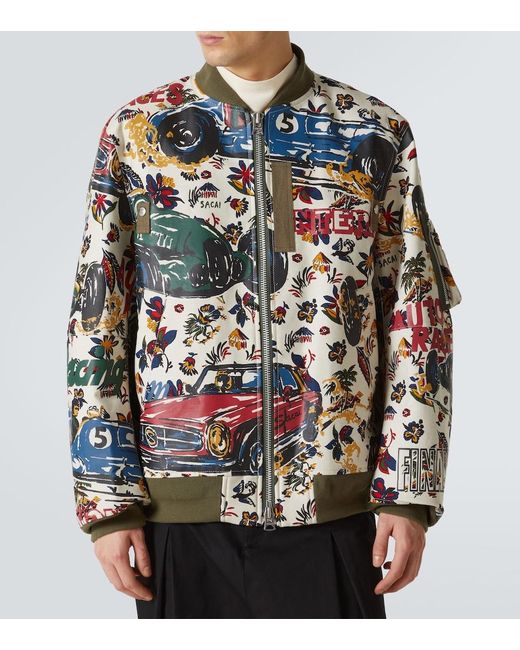 Sacai Multicolor Printed Cotton Bomber Jacket for men