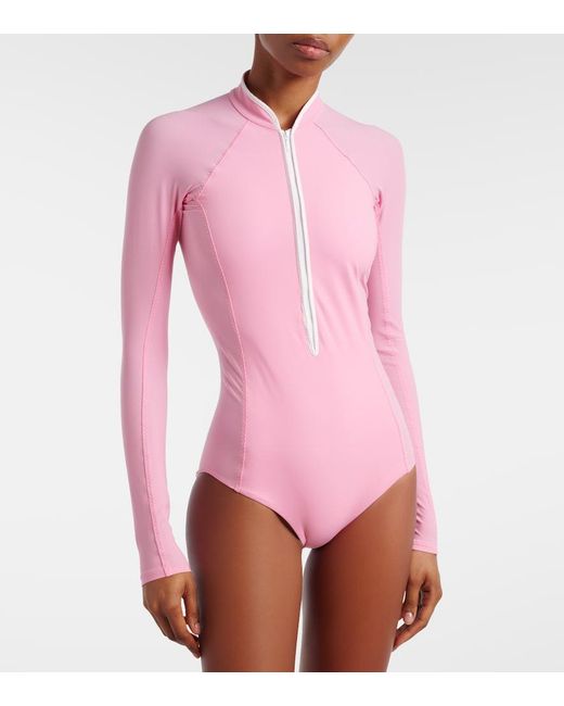 Hunza G Pink Tyra Rashguard Swimsuit