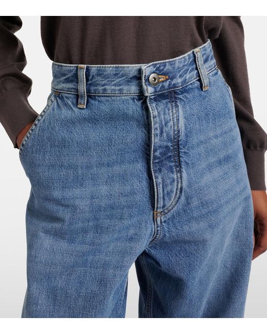 Bottega Veneta Blue Mid-Rise Cargo Jeans