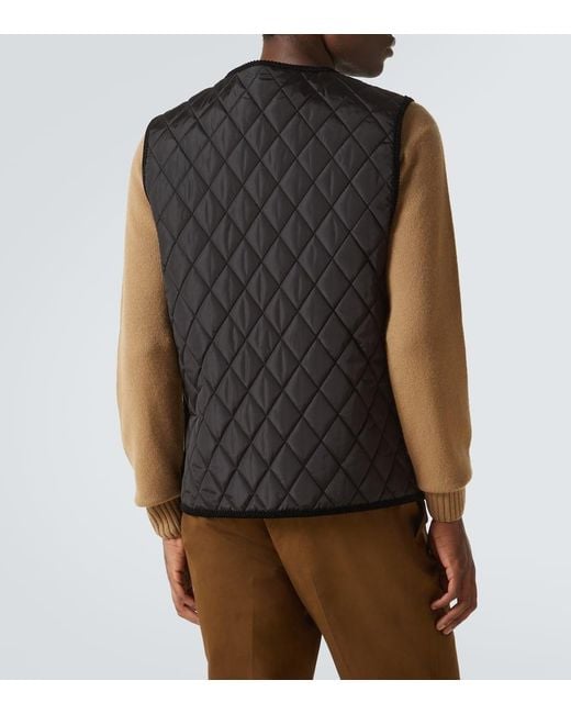 Gilet Tiverton di Burberry in Black da Uomo