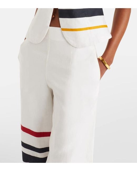 Cala De La Cruz White Hose Toya Aus Leinen