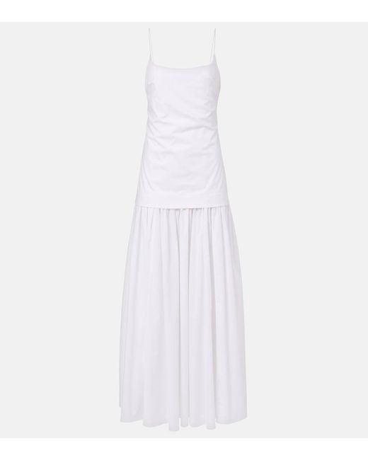 Staud White Ari Cotton Maxi Dress