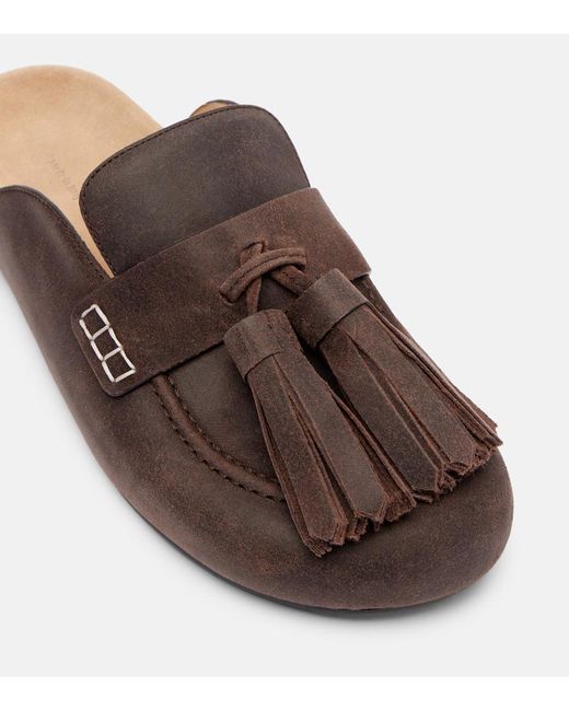 J.W. Anderson Brown Tassel Suede Mules