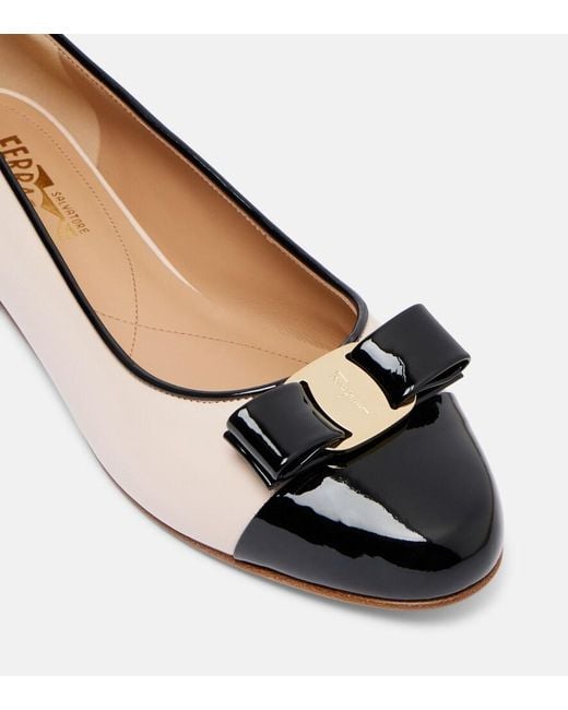 Ferragamo White Varina Leather Ballet Flat