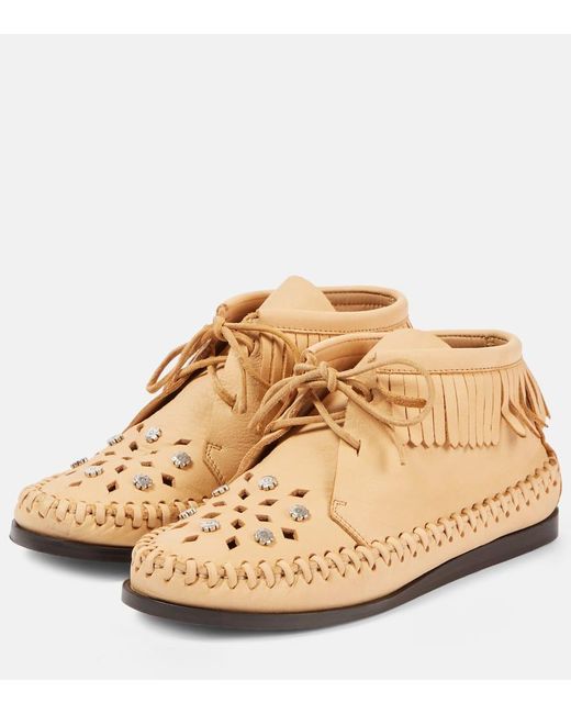 Isabel Marant Natural Felsa Leather Moccasins
