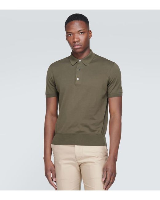 Tom Ford Green Cotton Polo Shirt for men