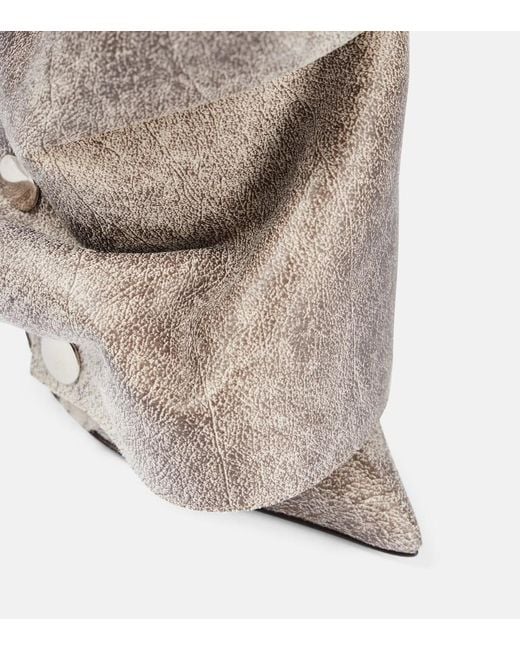 Y. Project Gray Snap Faux Leather Knee-High Boots