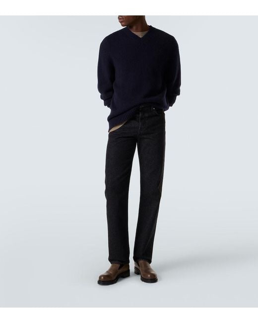 The Row Black Serge Straight Jeans for men