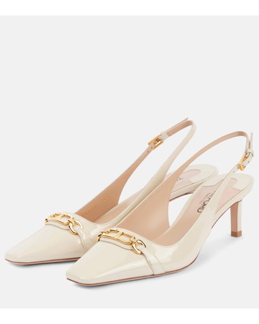 Tom Ford Natural Whitney Patent Leather Slingback Pumps