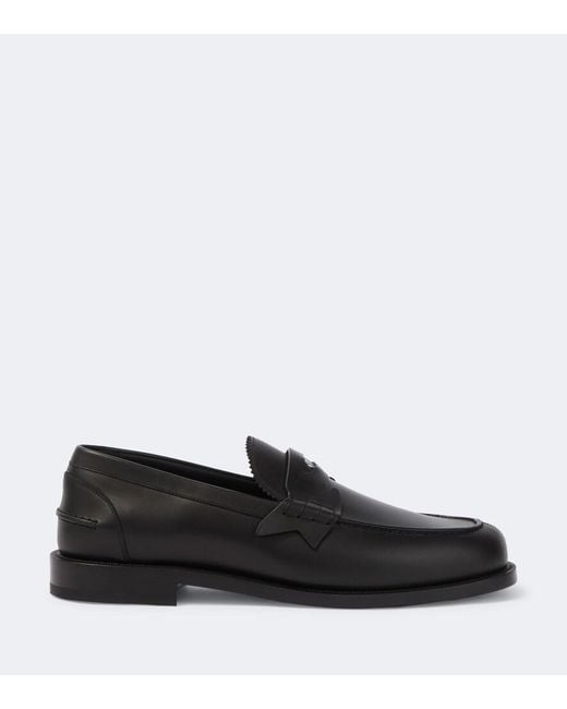 Christian Louboutin Black Plato Leather Penny Loafers for men