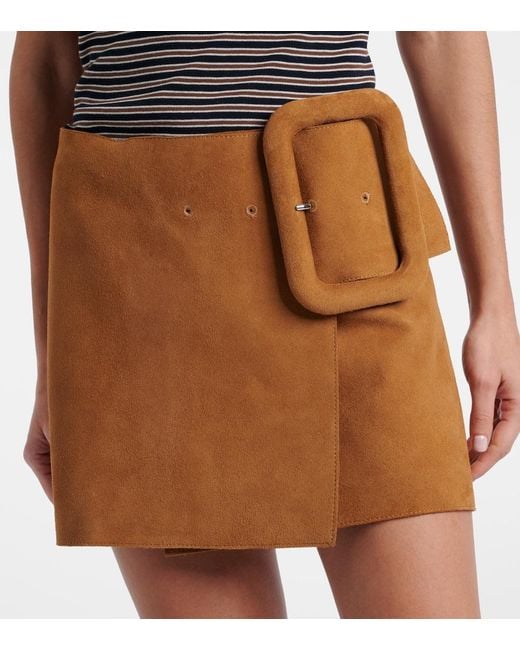 AMI Brown Suede Miniskirt
