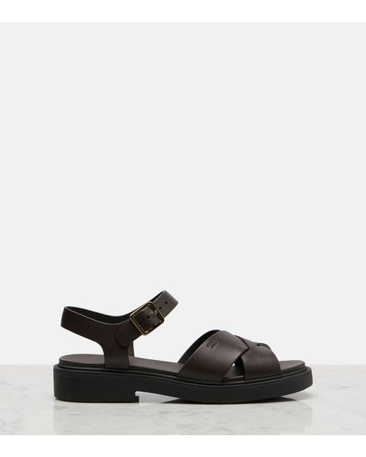 Prada Black Leather Platform Sandals