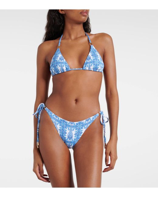 Haut de bikini triangle Cancun imprime Melissa Odabash en coloris Blue