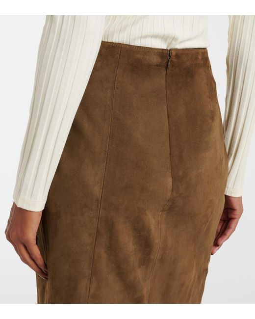 Vince Brown Suede Pencil Skirt