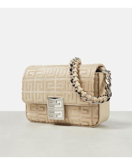 Givenchy White Schultertasche Small 4G aus Canvas