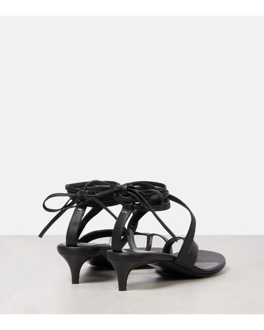 Khaite Black Aimee 35 Leather Sandals