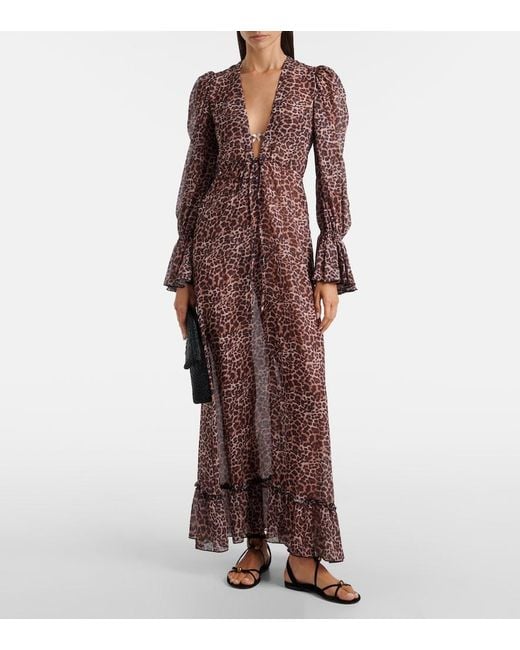 Bananhot Brown Berta Leopard-Print Beach Cover-Up
