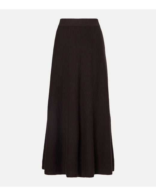 Lisa Yang Black Torie High-Rise Cashmere Maxi Skirt