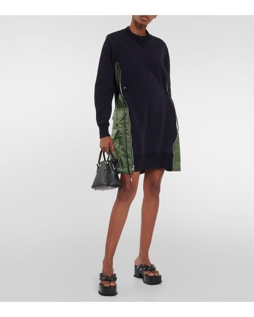 Sacai Blue Cotton Minidress