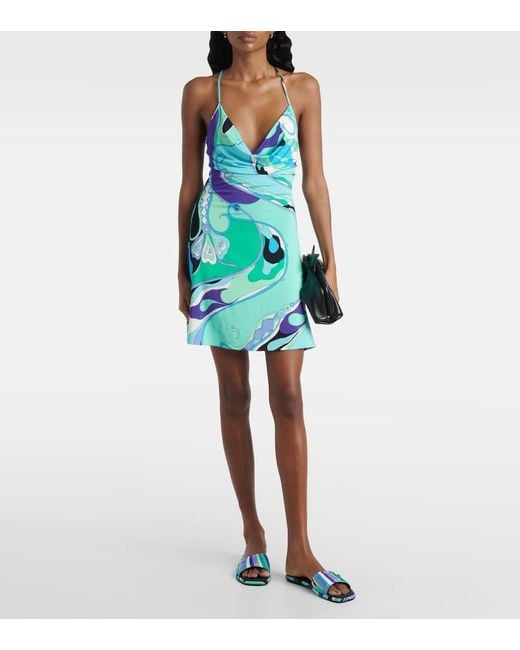 Emilio Pucci Blue Orchidee Minidress