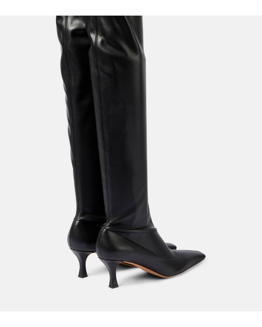 Proenza Schouler Black Faux Leather Over-The-Knee Boots