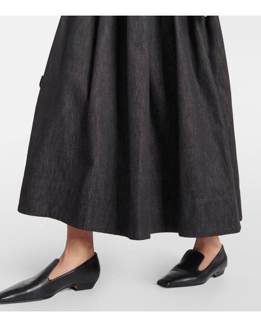 Falda larga Dindy de denim plisada Max Mara de color Black