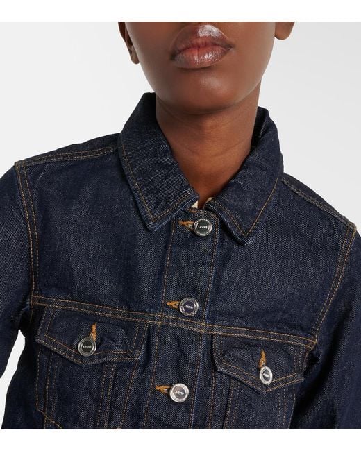 Ganni Blue Cropped Denim Jacket