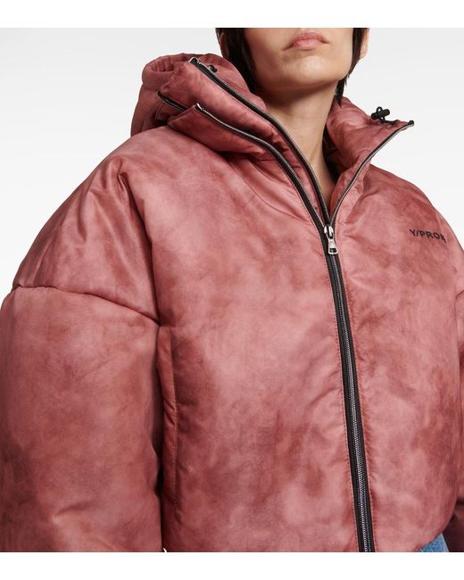 Y. Project Red Cropped Puffer Jacket