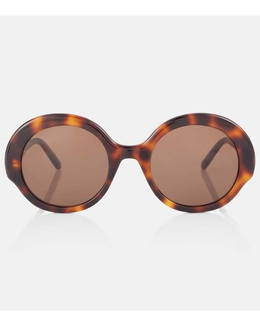Loewe Brown Round Slim Oversized Sunglasses