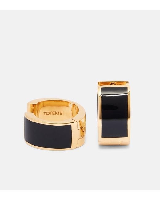 Totême White Signature Enamel-Plated Hoop Earrings