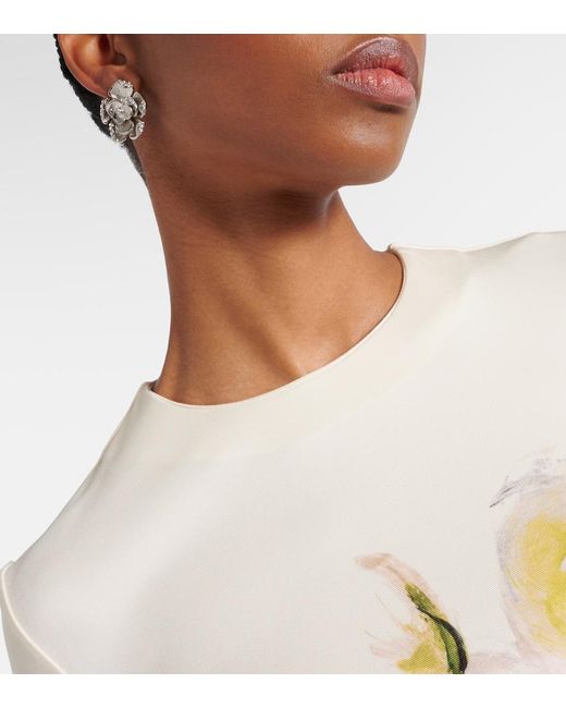 Oscar de la Renta Metallic Ohrringe Small Mit Kristallen