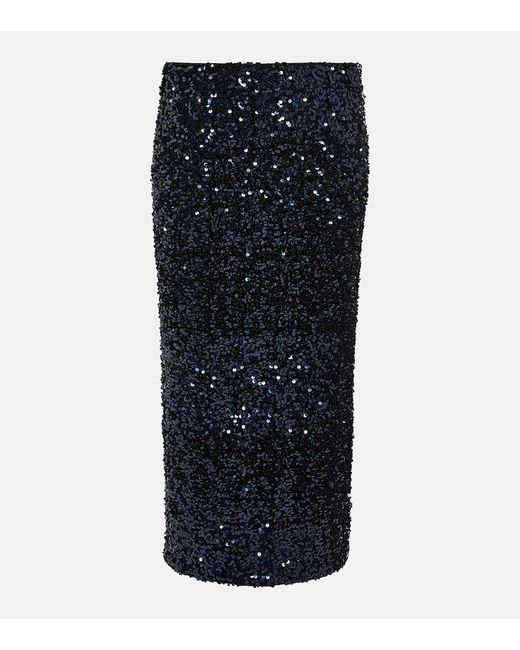 Dorothee Schumacher Blue Shimmering Attraction Midi Skirt