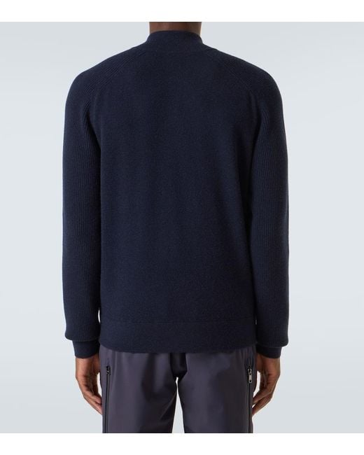 Bogner Blue Dexter Wool And Cashmere Zip-Up Sweater for men