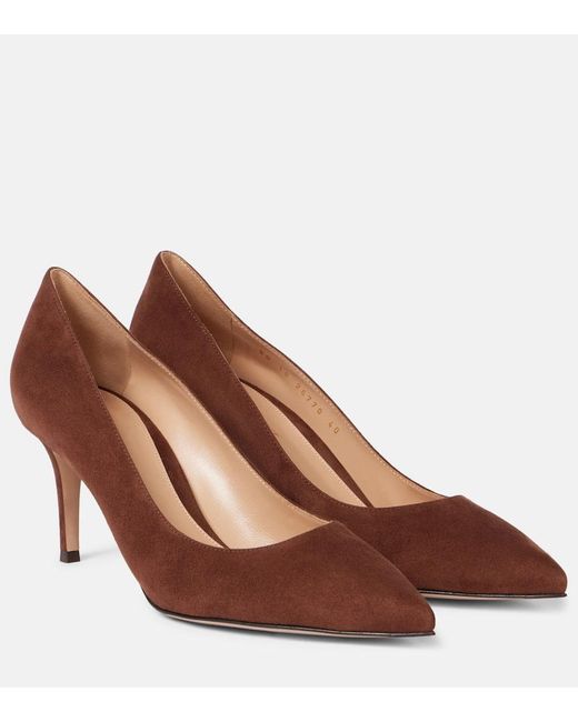 Gianvito Rossi Brown Gianvito 70 Suede Pumps
