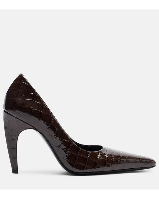 Jude Black Fame 105 Croc-Embossed Leather Pumps