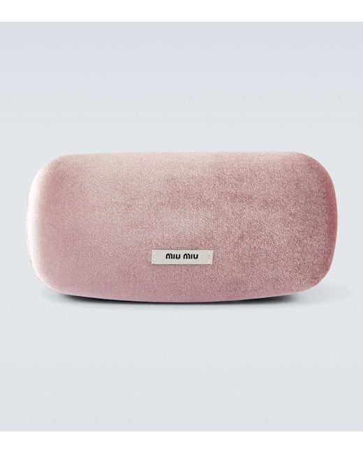 Miu Miu Pink Rectangular Sunglasses for men