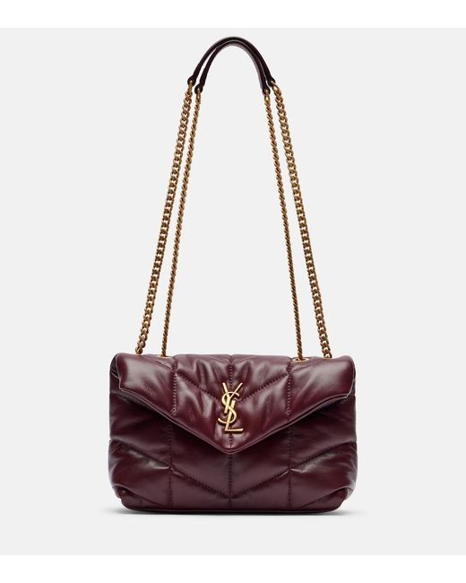 Saint Laurent Purple Toy Puffer Leather Shoulder Bag