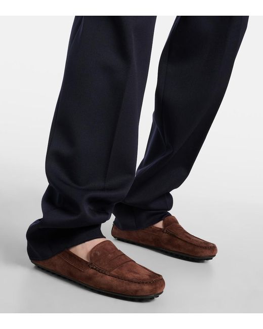 Tod's Brown Suede Driving Shoes