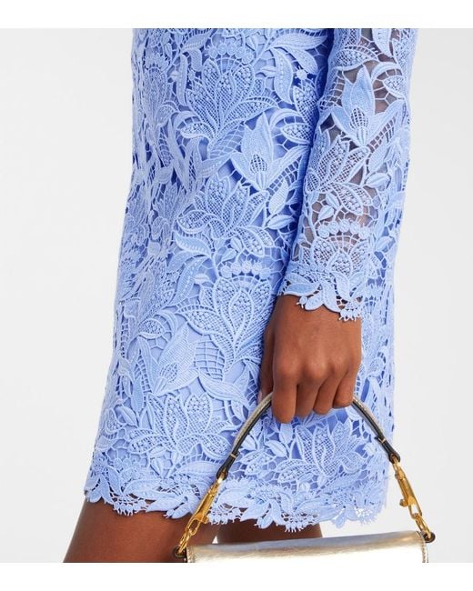 Carolina Herrera Blue Lace Minidress