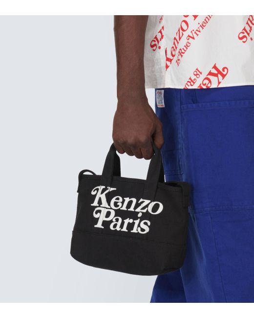 KENZO Black X Verdy Utility Small Canvas Tote Bag for men